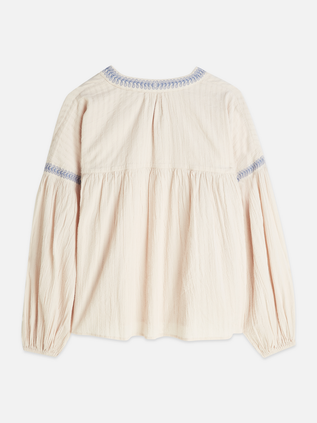 Embroidered cotton crepe blouse