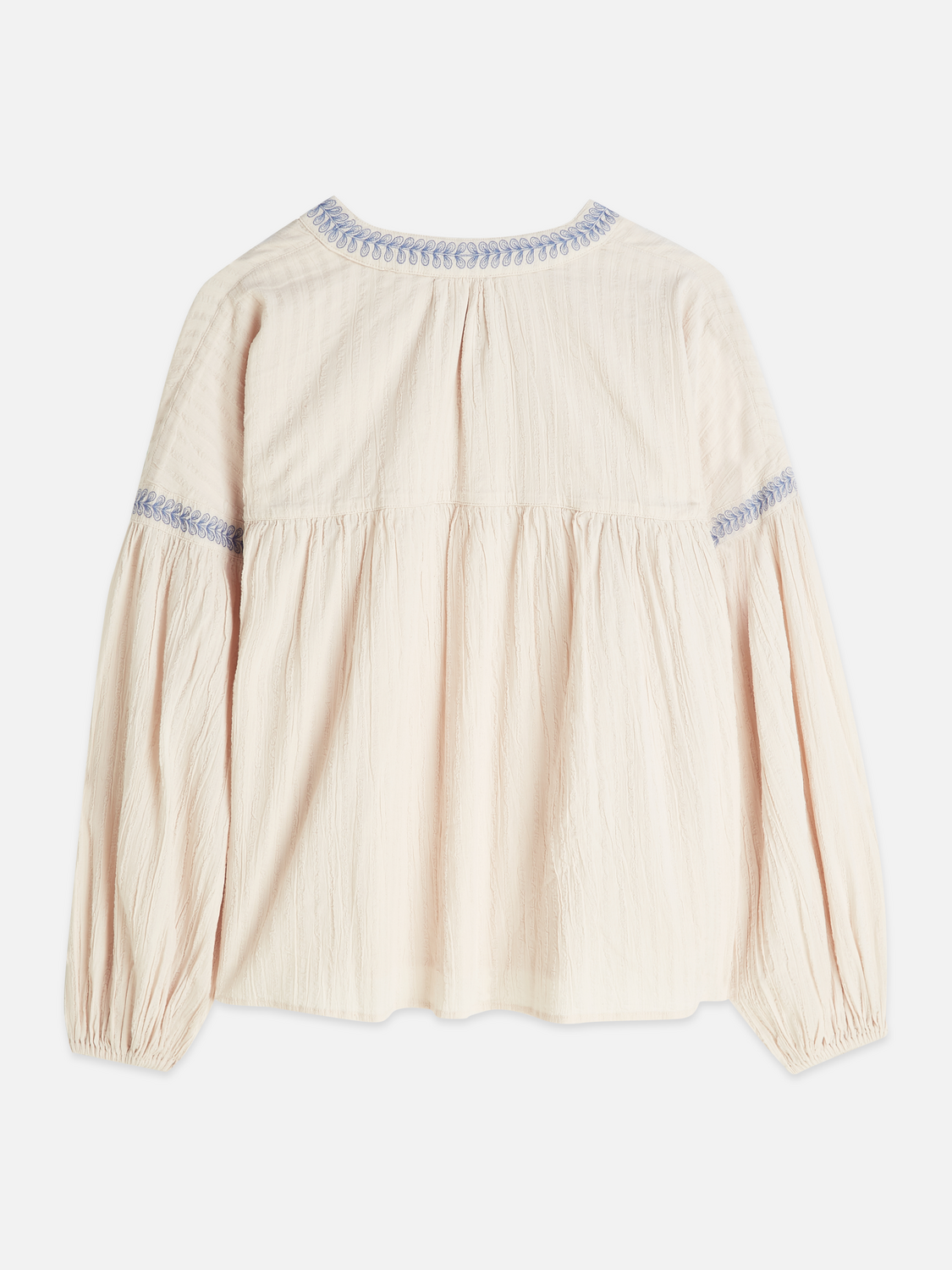 Embroidered cotton crepe blouse