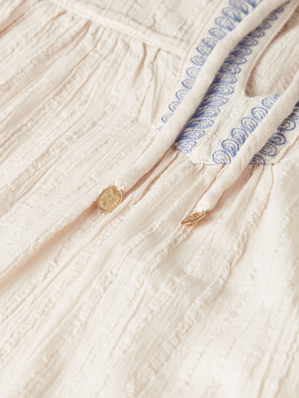 Embroidered cotton crepe blouse