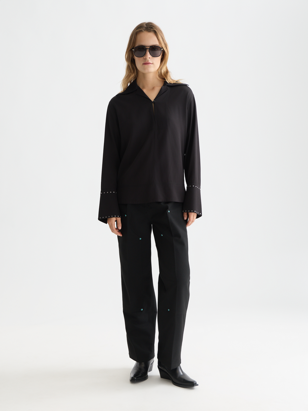 Studded long sleeve shirt