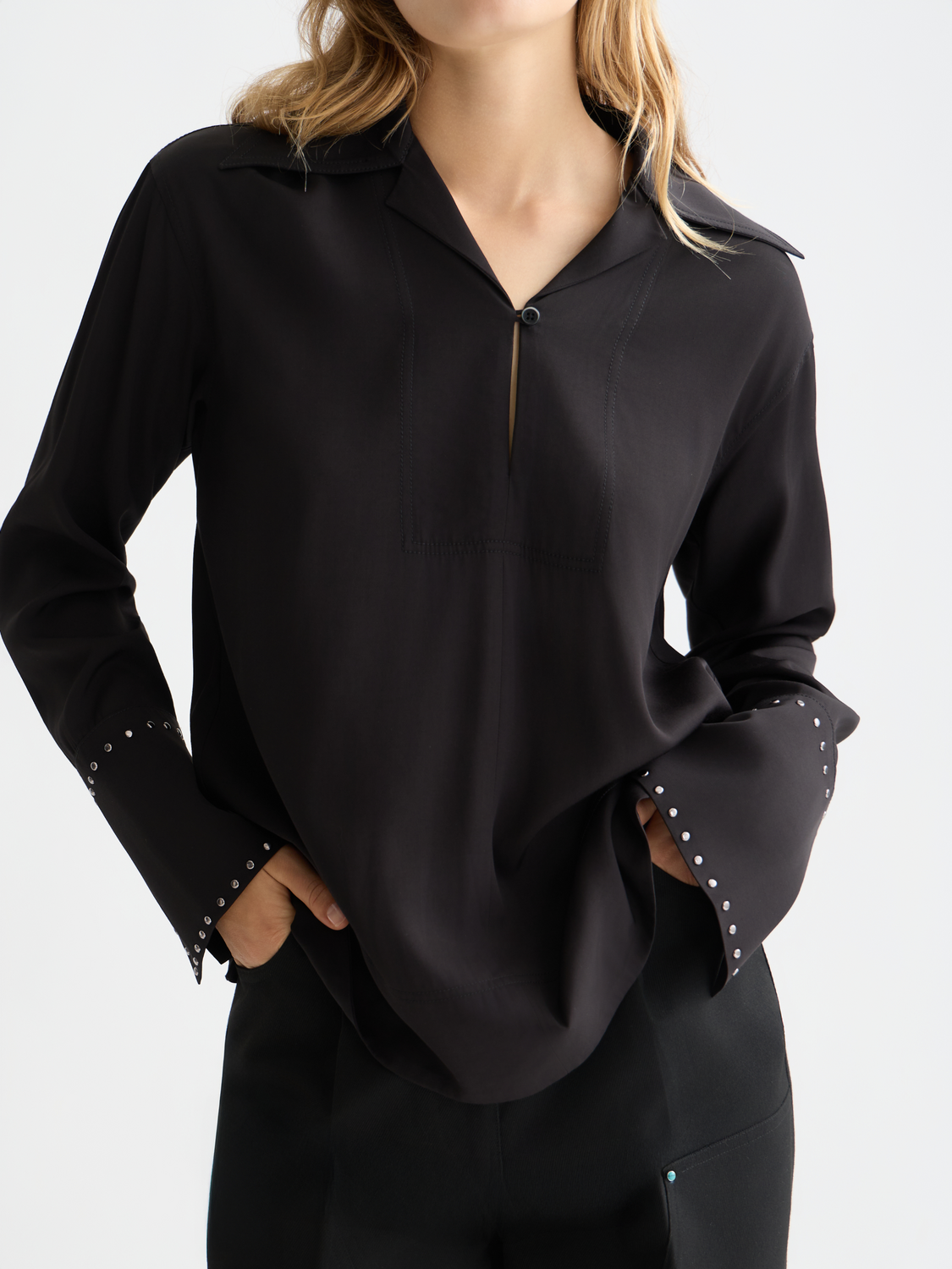 Studded long sleeve shirt