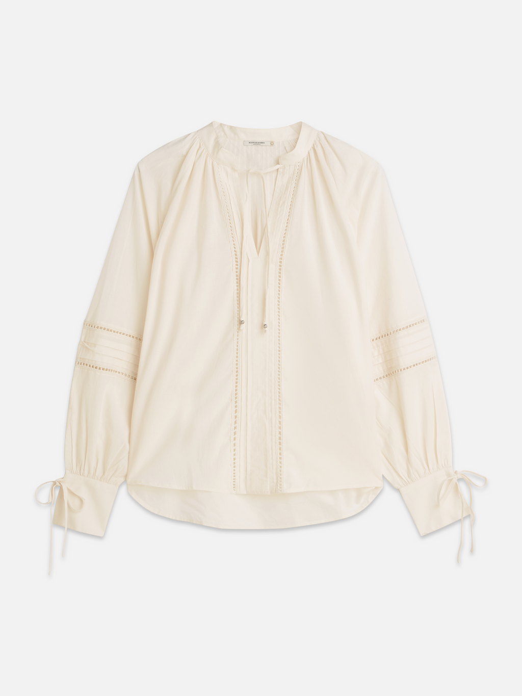 Cotton voile pleated blouse