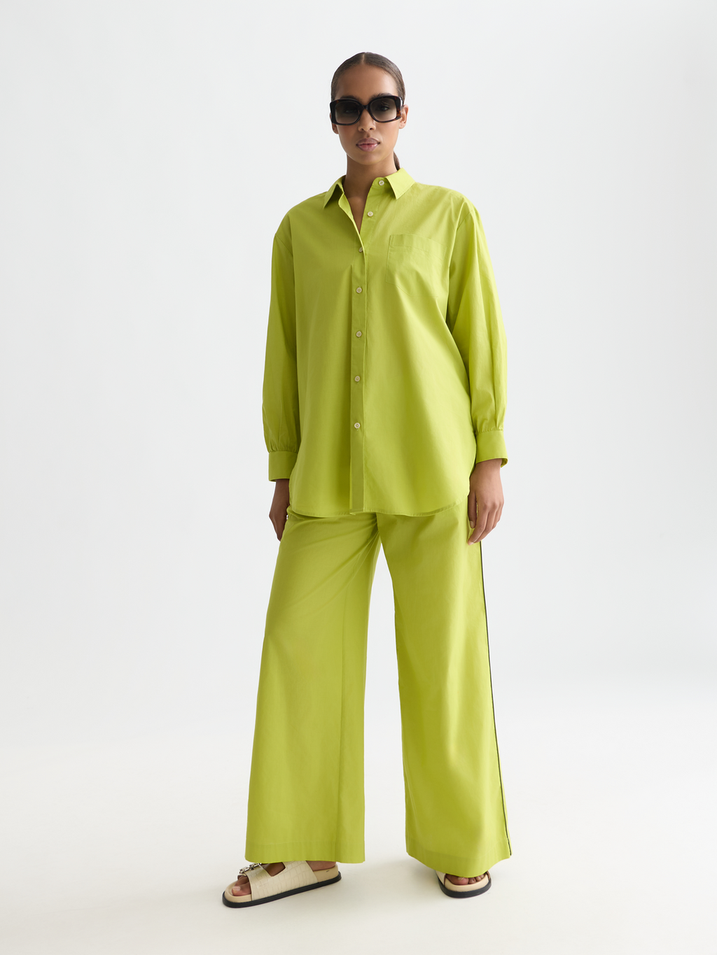 Cotton voile oversized shirt