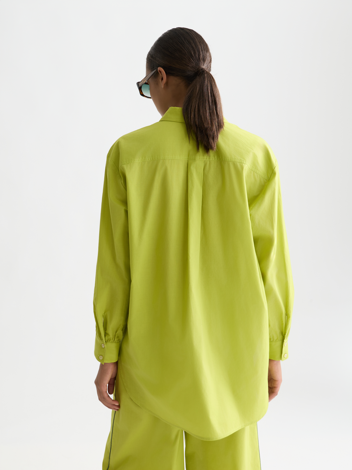Cotton voile oversized shirt