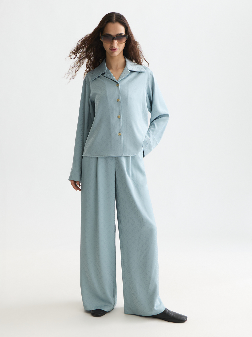Jacquard long-sleeved shirt