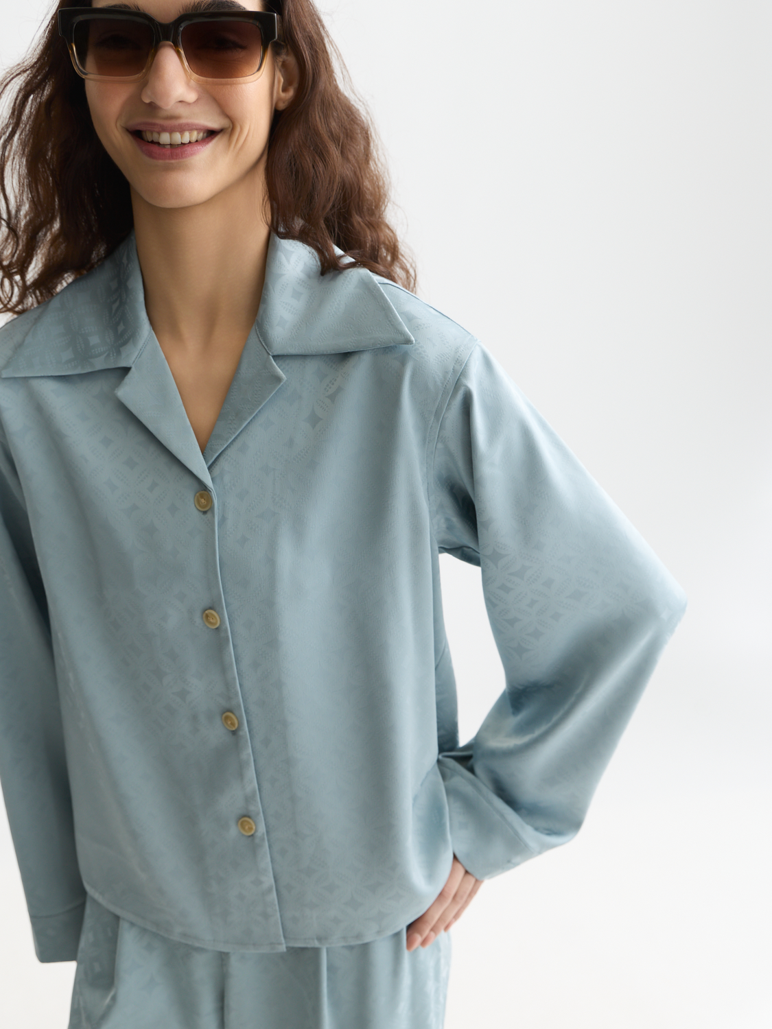Jacquard long-sleeved shirt