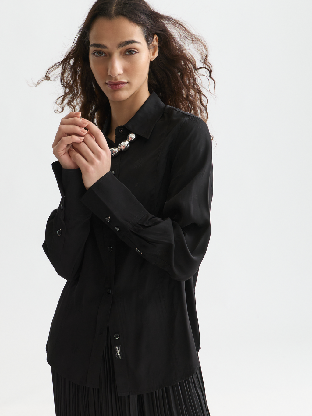Jacquard tailored shirt