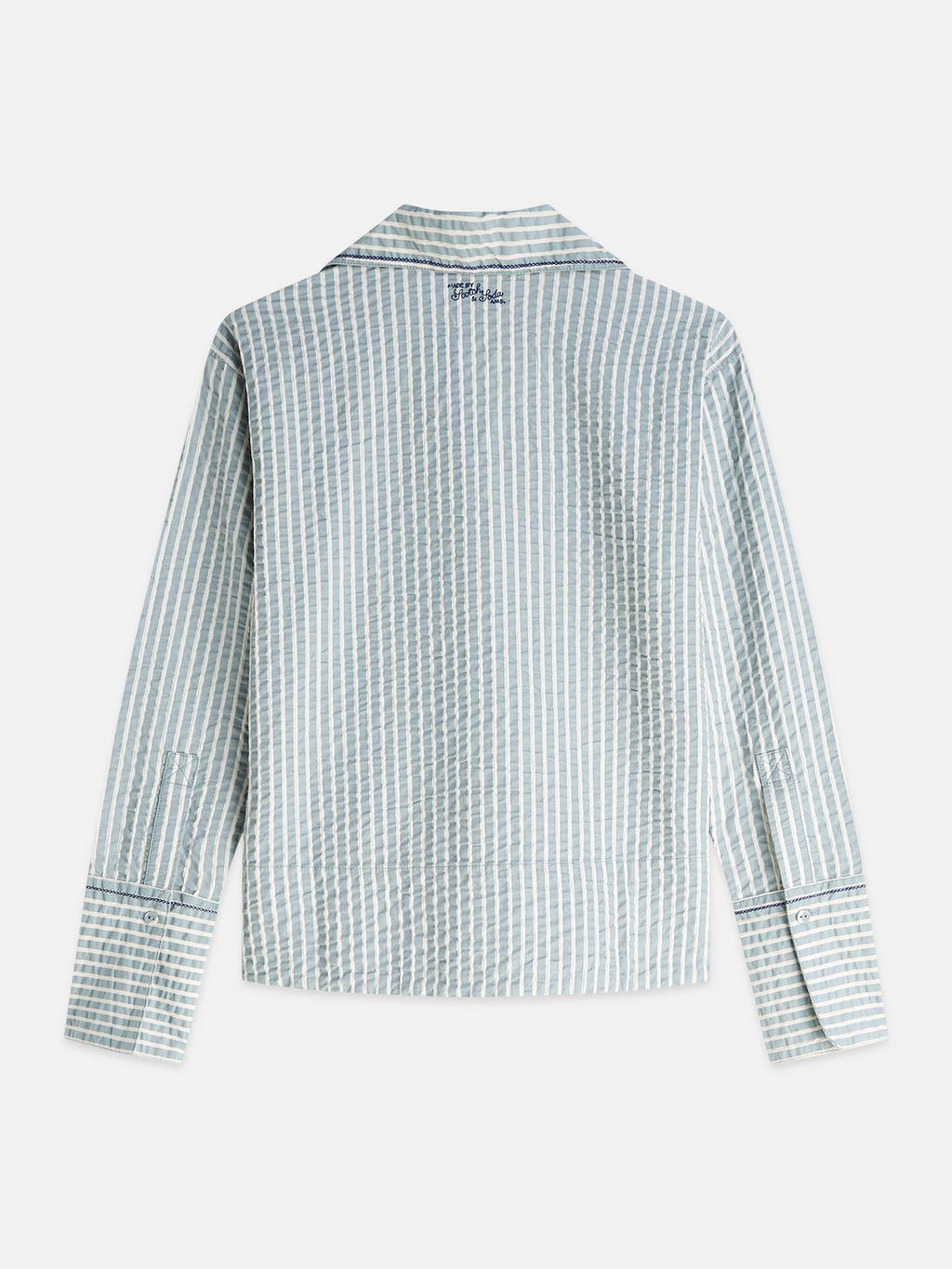 Embroidered structured long-sleeved tunic
