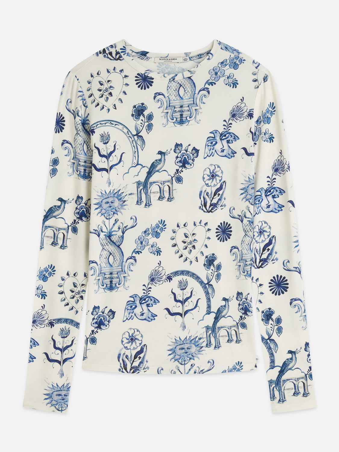 Scotch & Soda x Royal Delft Printed Long Sleeve T-Shirt