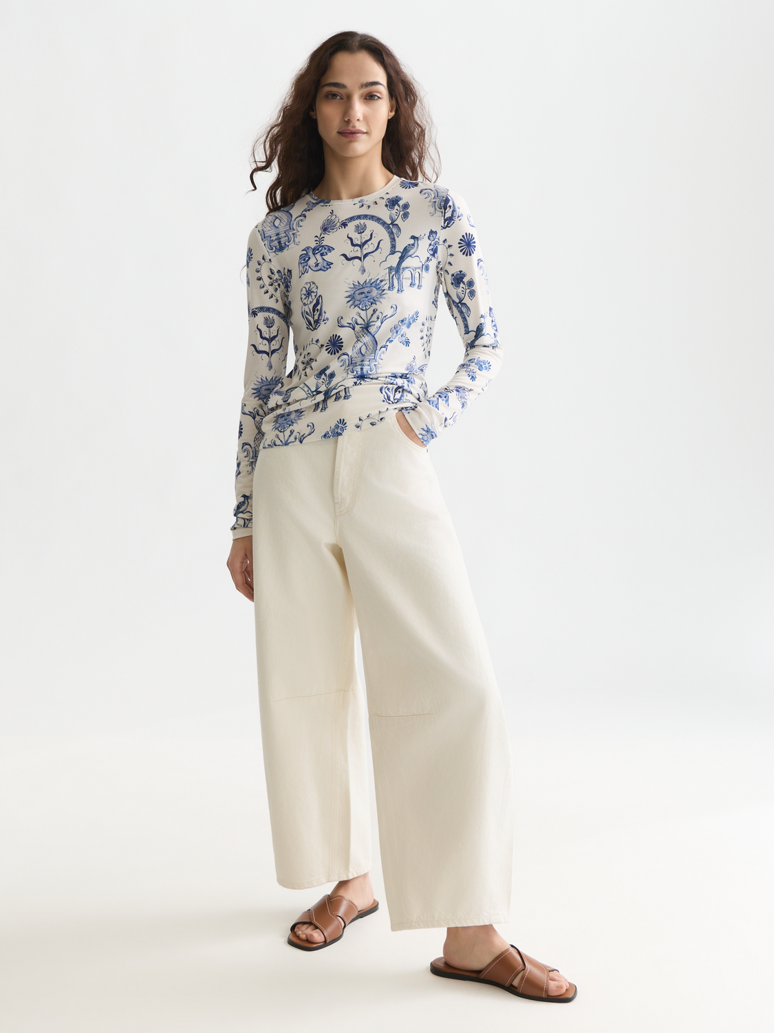 Scotch & Soda x Royal Delft Printed Long Sleeve T-Shirt