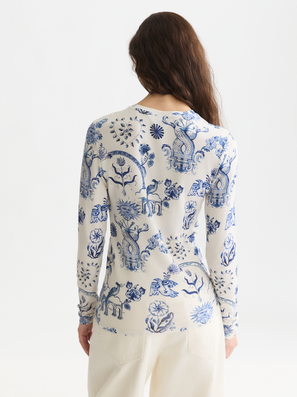 Scotch & Soda x Royal Delft Printed Long Sleeve T-Shirt