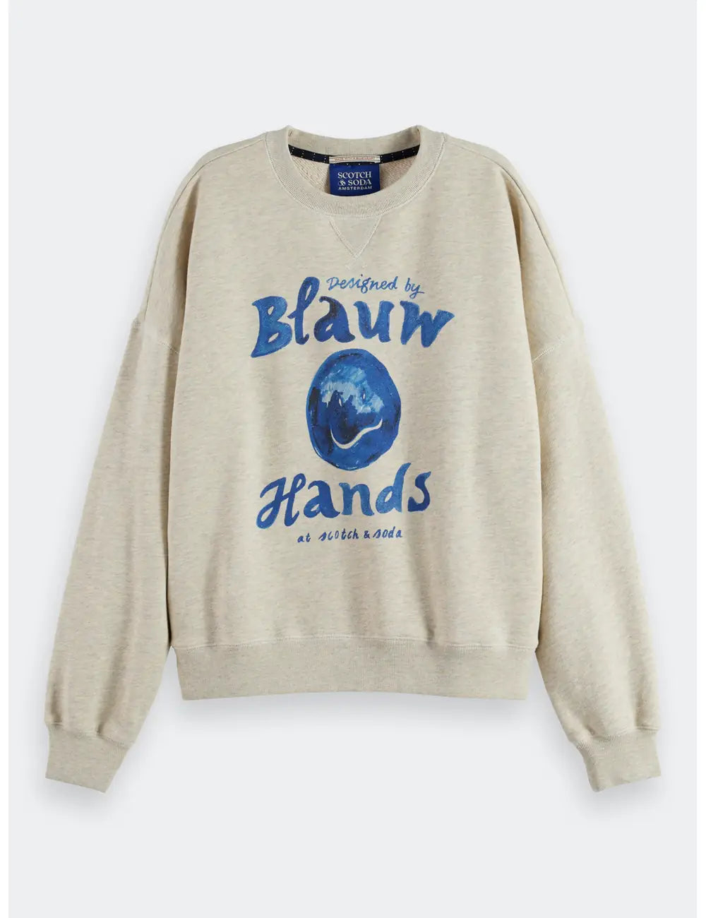 Washed Oversized Fit Sweatshirt flat lay front view by Scotch & Soda