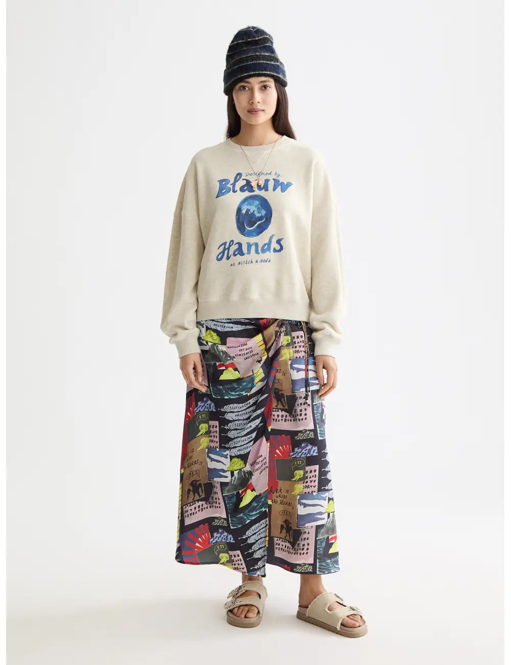 Washed Oversized Fit Sweatshirt full model shot showing overall fit by Scotch & Soda