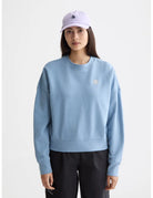 Logo Relaxed Sweatshirt close-up on model showing fit and detail by Scotch & Soda