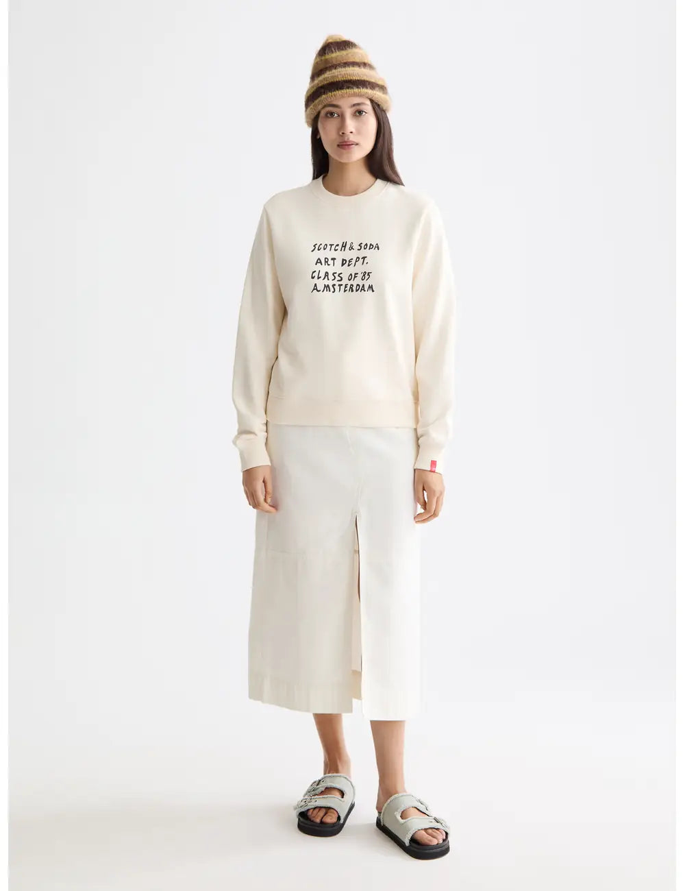 Regular Fit Sweatshirt full model shot showing overall fit by Scotch & Soda