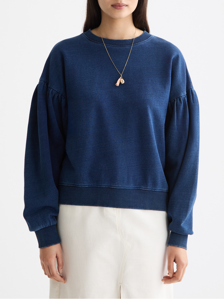 balloon sleeves crew neck sweatshirt