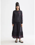 Embroidered Sweatshirt full model shot showing overall fit by Scotch & Soda