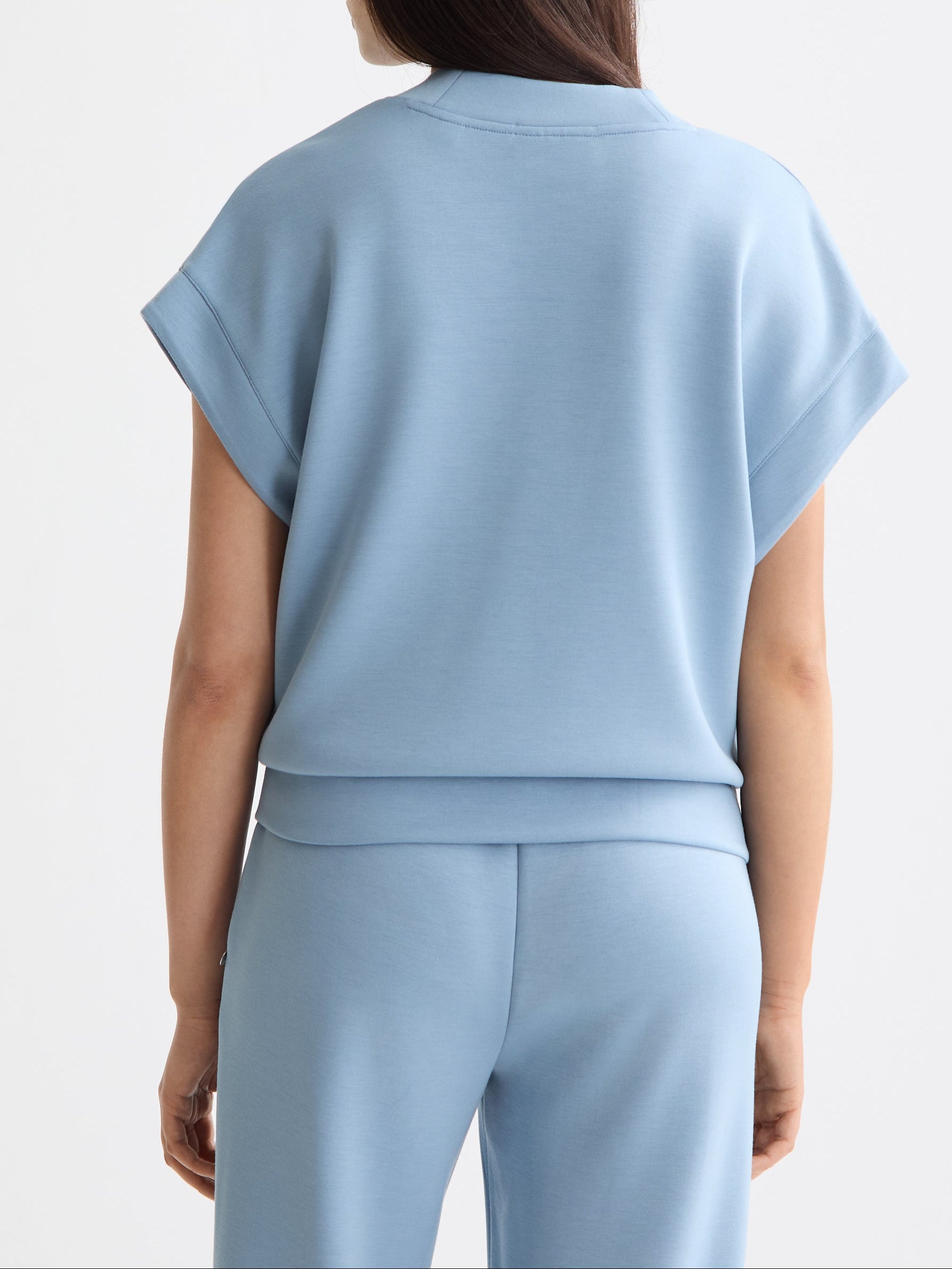 V-neck sleeveless modal sweatshirt