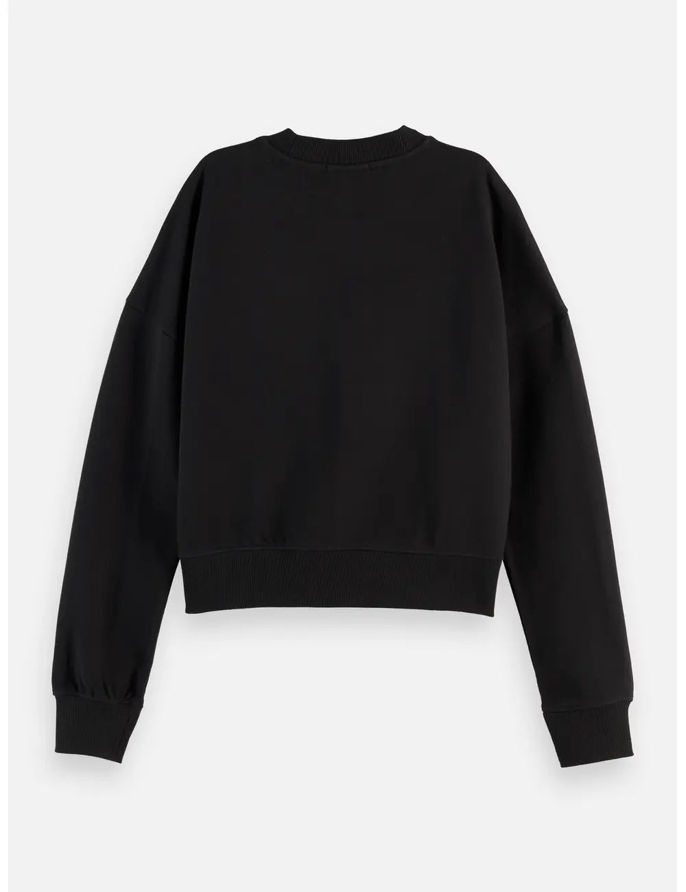 Core Embroidered Logo Sweat-shirt flat lay showing product details by Scotch & Soda