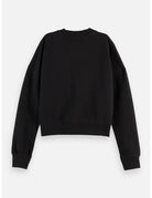 Core Embroidered Logo Sweat-shirt flat lay showing product details by Scotch & Soda