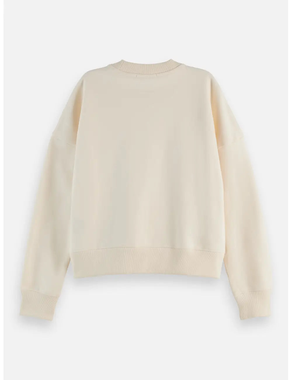 Core Embroidered Logo Sweat-shirt flat lay showing product details by Scotch & Soda