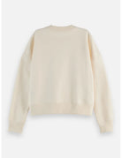 Core Embroidered Logo Sweat-shirt flat lay showing product details by Scotch & Soda