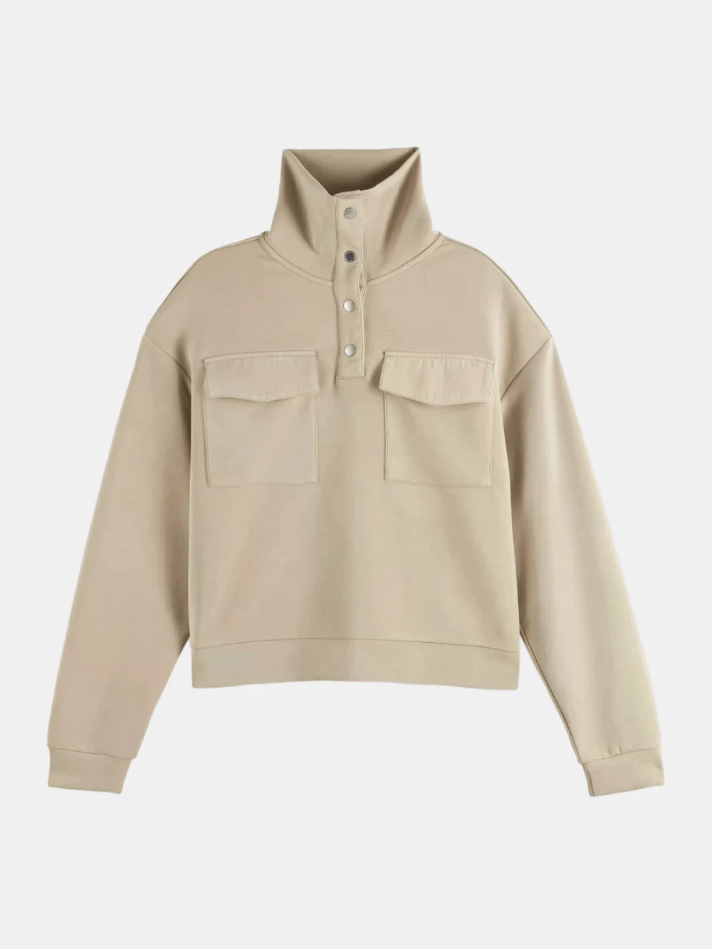 Tencel Utility Sweatshirt flat lay front view by Scotch & Soda