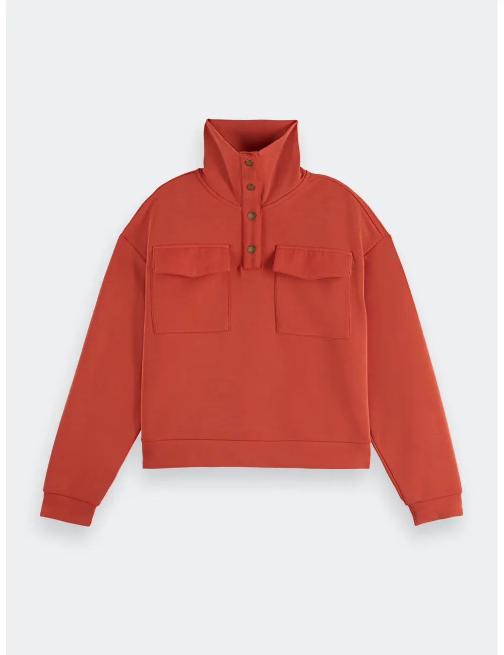 Tencel Utility Sweatshirt flat lay front view by Scotch & Soda