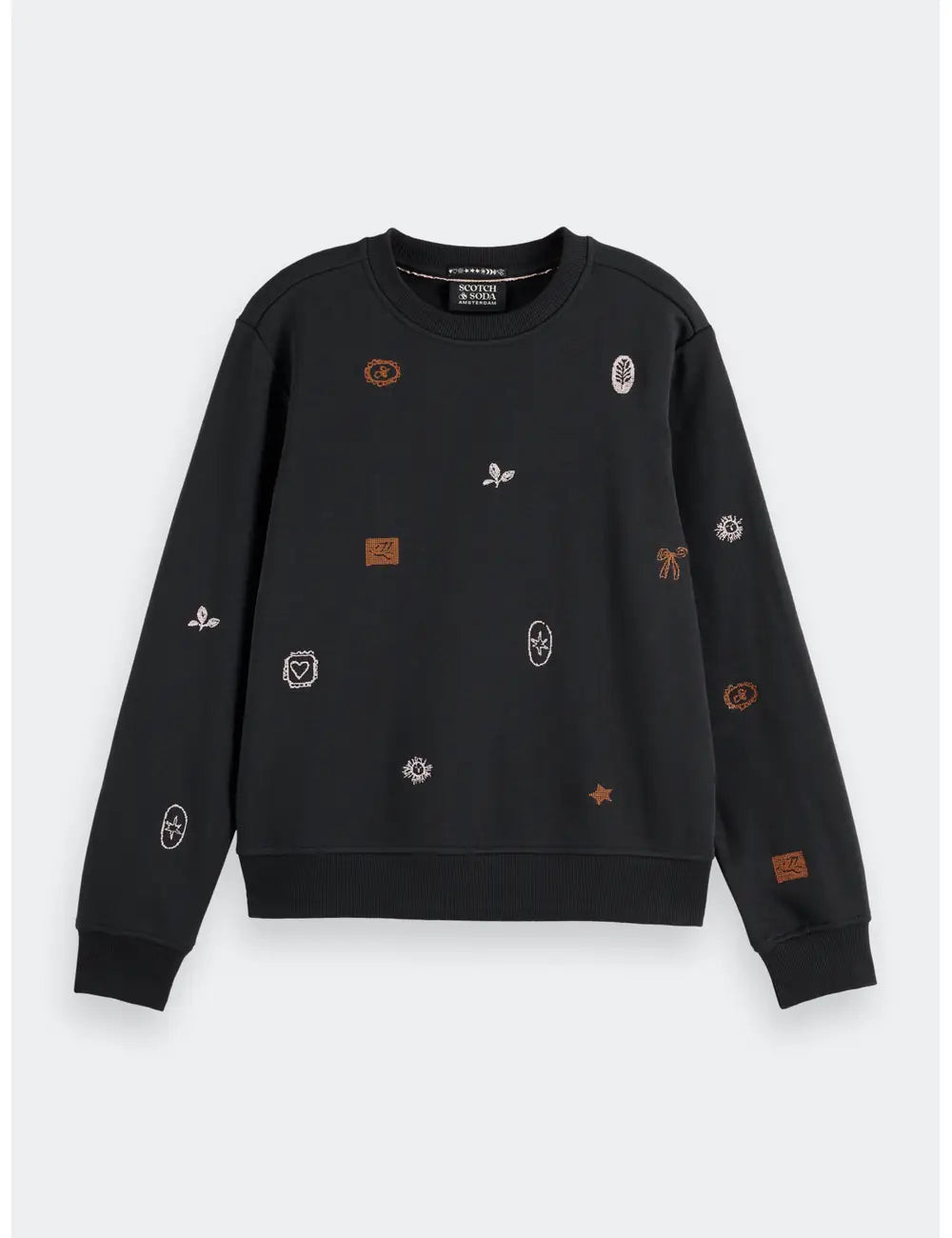 Mini Embroidery Sweatshirt flat lay front view by Scotch & Soda