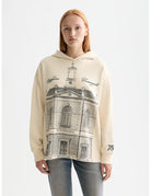 750 Years Hoodie close-up on model showing fit and detail by Scotch & Soda