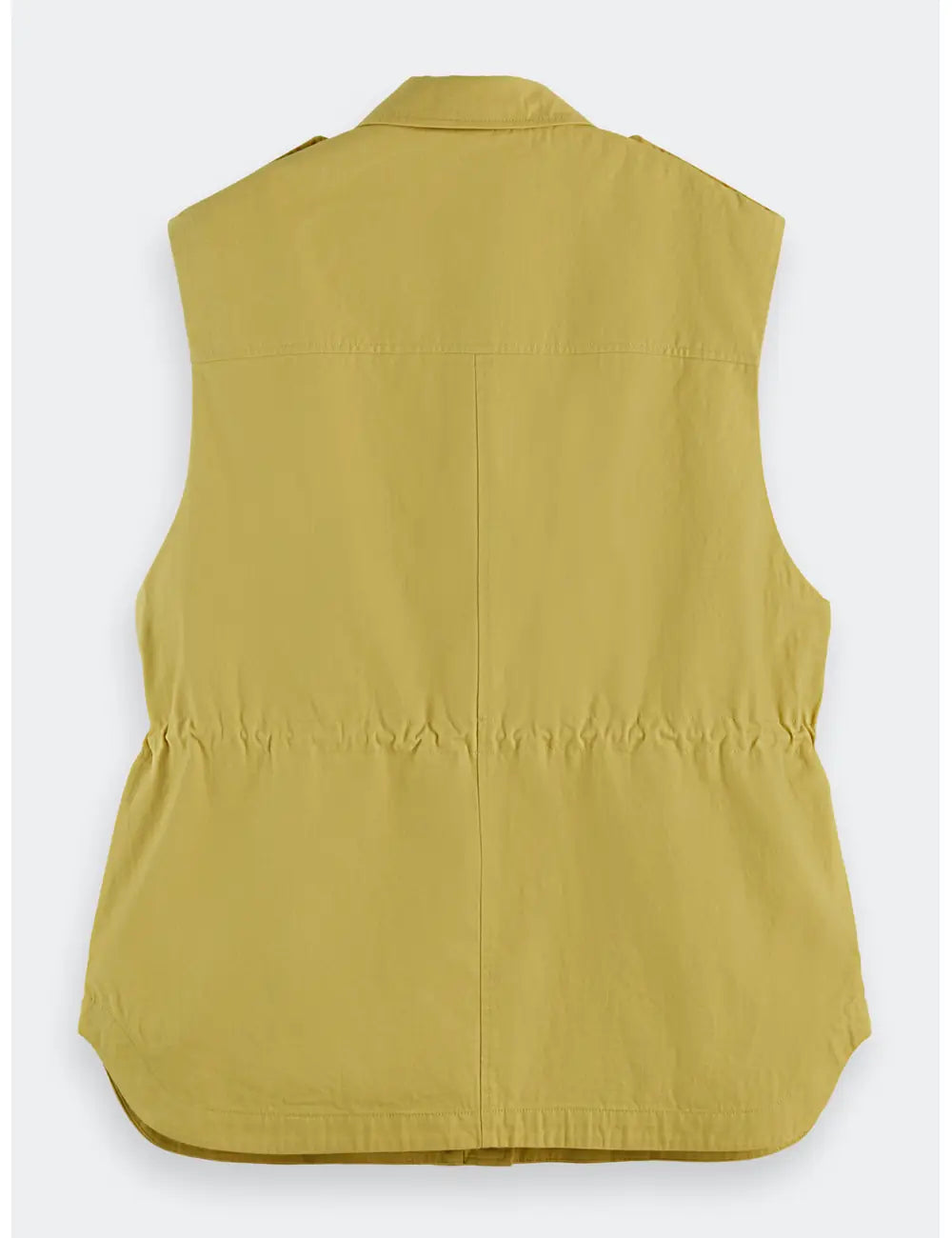 Utility Gilet Golden Green flat lay back view by Scotch & Soda