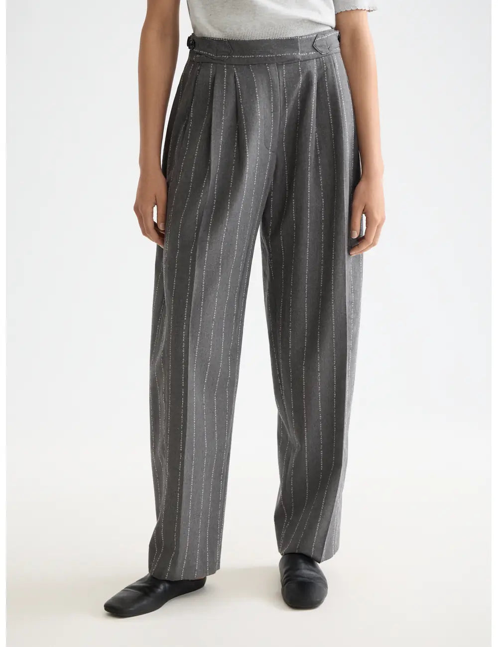 Waistcoat Back Detail Charcoal close-up on model showing fit and detail by Scotch & Soda