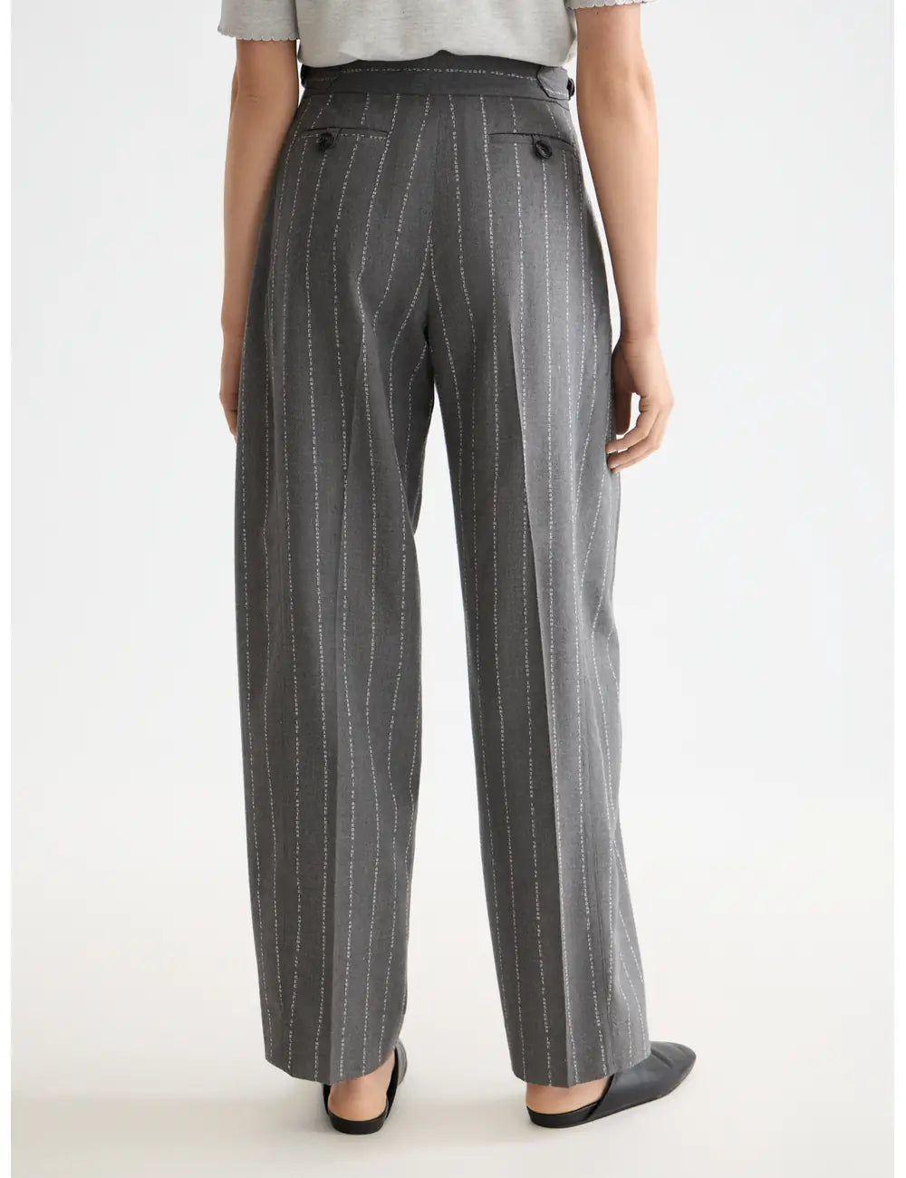 Waistcoat Back Detail Charcoal detail shot showing fabric and craftsmanship by Scotch & Soda