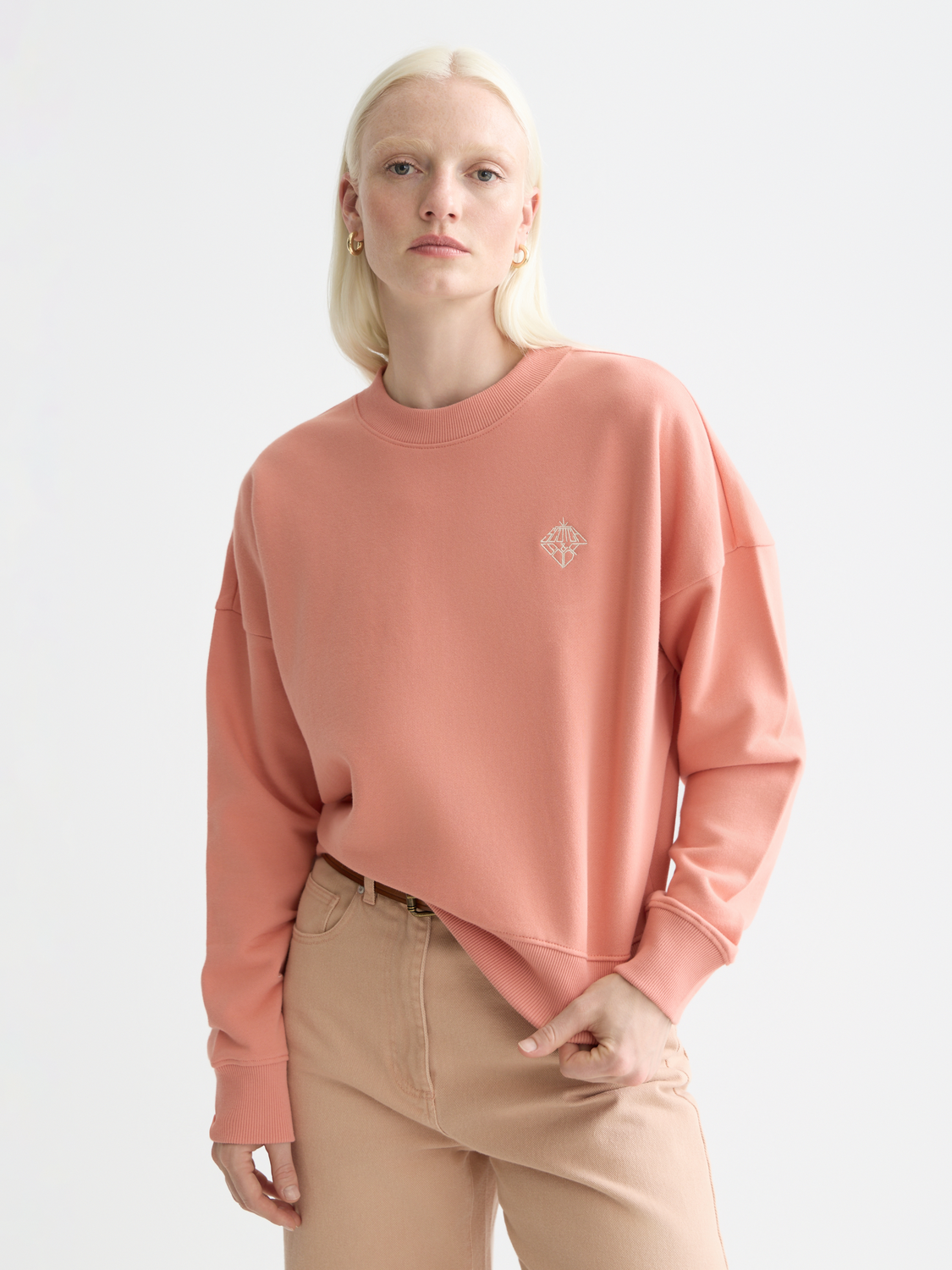 Embroidered logo relaxed sweatshirt