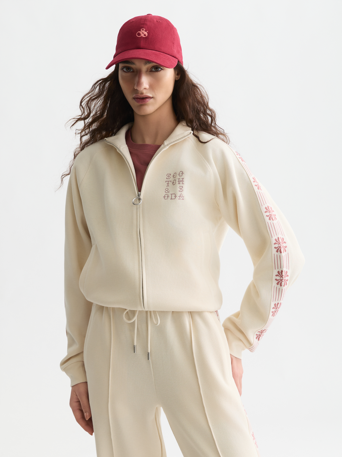 Interlock zipped sweatshirt