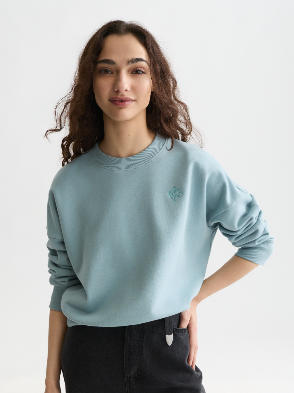 Embroidered logo relaxed sweatshirt