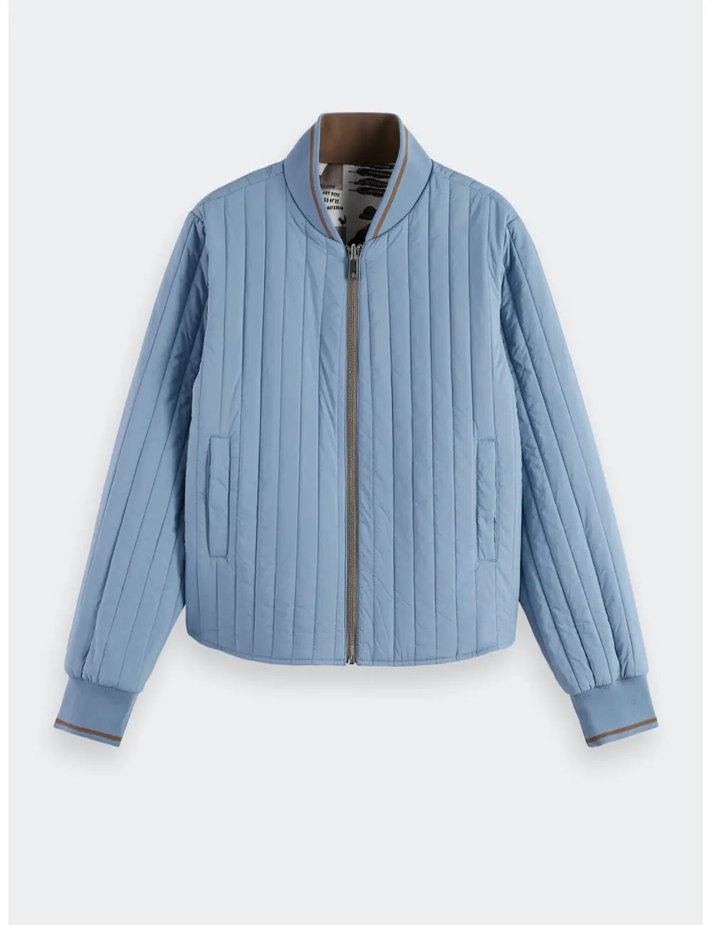 Reversible Quilted Bomber flat lay front view by Scotch & Soda