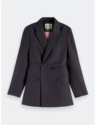 Drapey Blazer Charcoal flat lay front view by Scotch & Soda