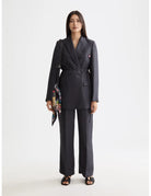 Drapey Blazer Charcoal full model shot showing overall fit by Scotch & Soda