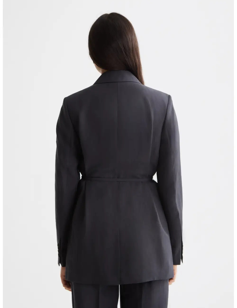 Drapey Blazer Charcoal detail shot showing fabric and craftsmanship by Scotch & Soda