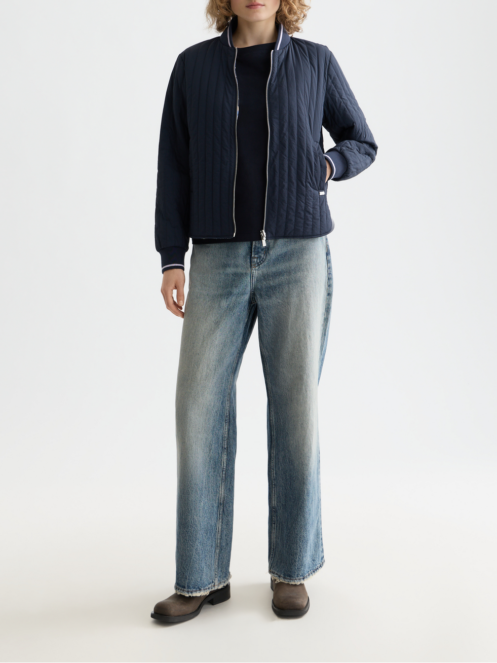 Reversible quilted bomber