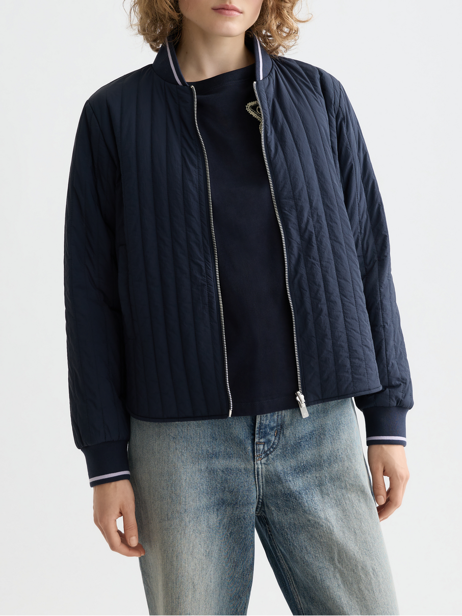Reversible quilted bomber