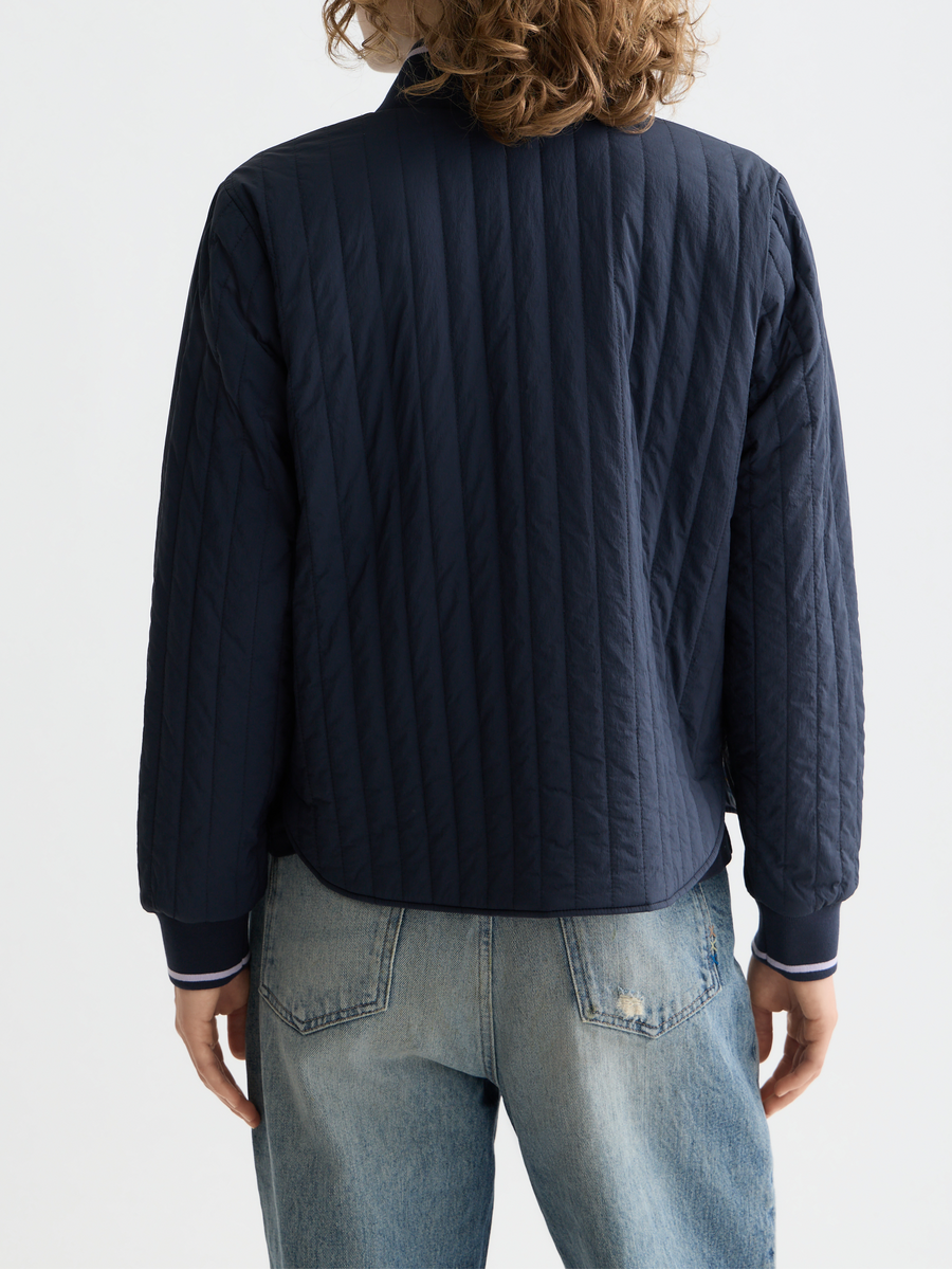 Reversible quilted bomber