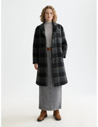 Wool Coat Check full model shot showing overall fit by Scotch & Soda