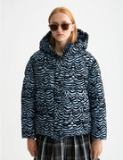 Hooded Puffer Jacket close-up on model showing fit and detail by Scotch & Soda