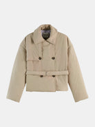 lightweight-padded-poplin-trench front view by Scotch & Soda