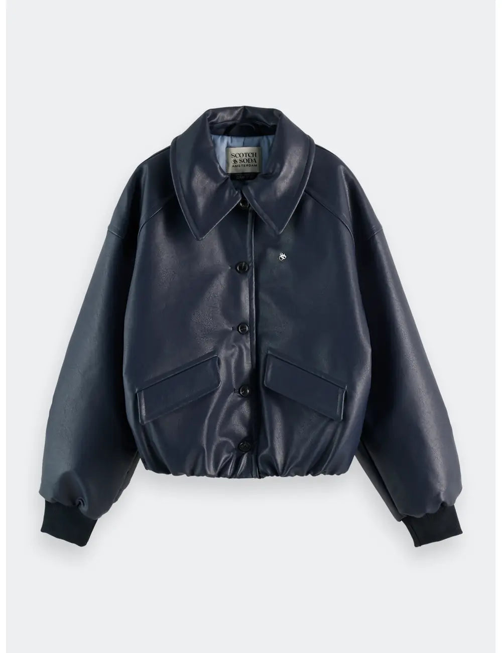 Faux Leather Bomber flat lay front view by Scotch & Soda