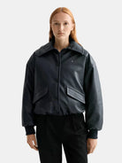 faux-leather-bomber-jacket side view by Scotch & Soda