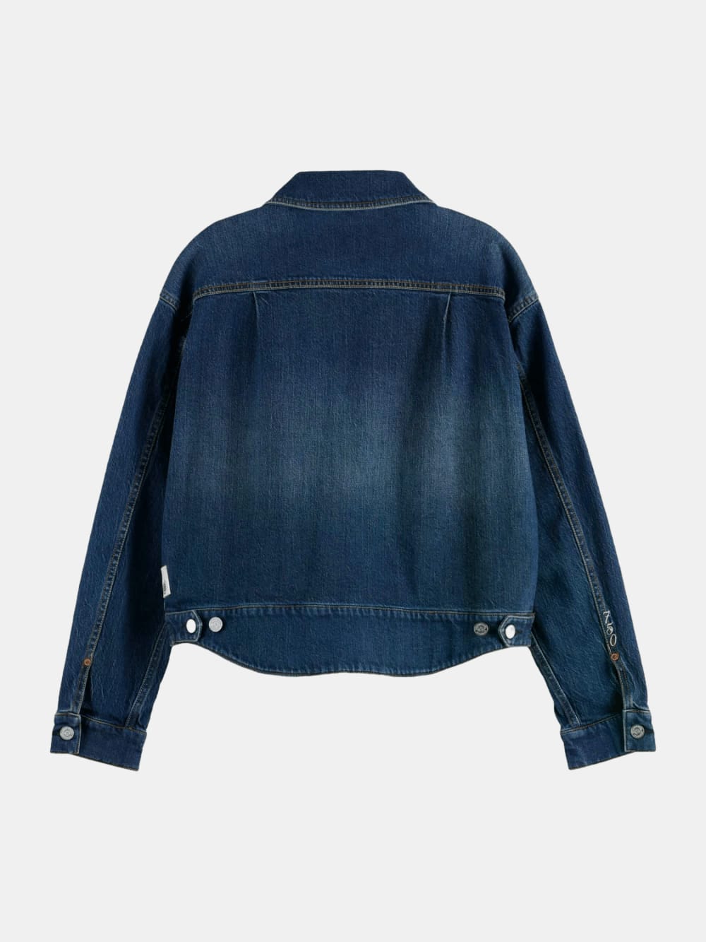 cropped-denim-jacket-let-it-rain-750-year-celebration back view by Scotch & Soda
