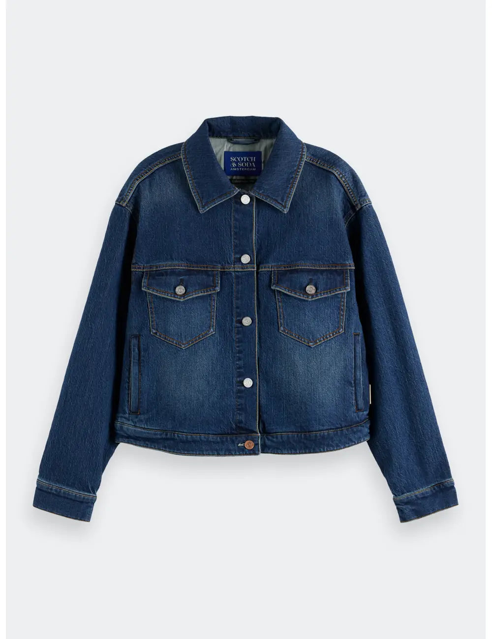 Cropped Denim Jacket flat lay front view by Scotch & Soda